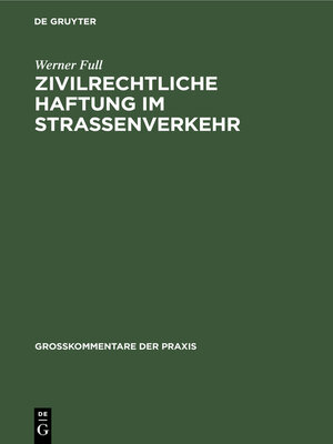 cover image of Zivilrechtliche Haftung im Straßenverkehr